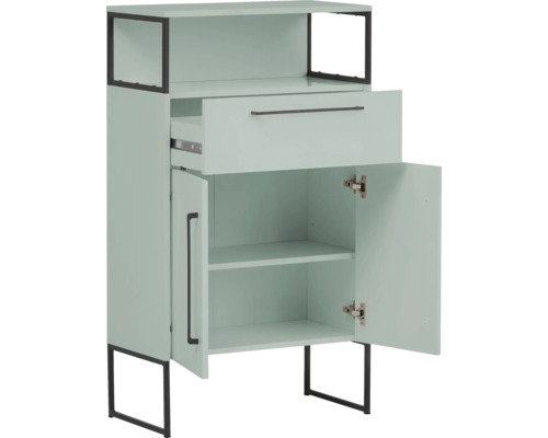 Dulap cu un sertar, compartimente deschise și două uși