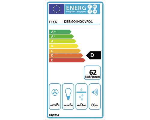 Etichetă de eficiență energetică Teka DBB 90 INOX VR01