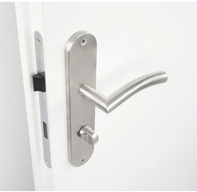 Mânere ușă cu șild Pertura Elin 72/240 mm oțel inoxidabil, pentru ușă baie/toaletă (WC)