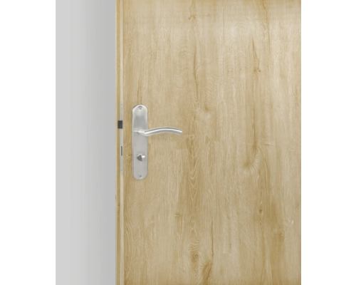 Ușă din lemn cu clanță argintie