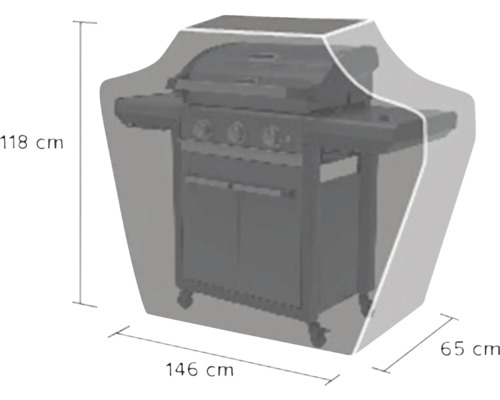 Husă de protecție pentru grătar cu dimensiunile 118 x 146 x 65 cm