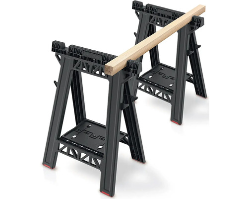 Doi capre negre cu o scândură de lemn