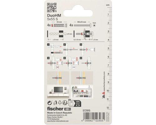 Diblul Fischer DuoHM 5x55 S, detalii despre produs și instrucțiuni de utilizare