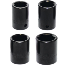 Patru chei tubulare negre din crom vanadiu de dimensiunile 17 mm, 21 mm și 22 mm