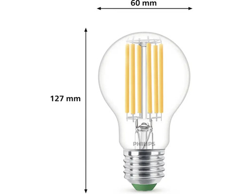 Bec LED Philips cu dimensiunile de 60 mm pe 127 mm