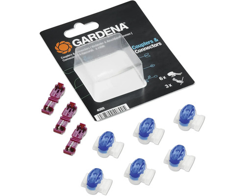 Set cuple și conectori Gardena cu șase conectori de cablu și trei conectori pentru furtun