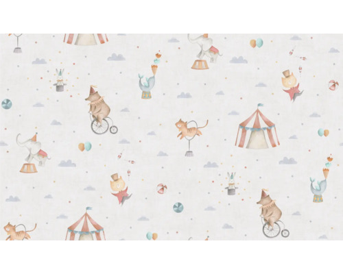 Tapet cu motive de circ, inclusiv cort de circ, animale și nori