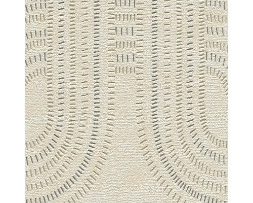 Prim-plan cu un tapet texturat cu un model de linii verticale și jumătăți de cerc.