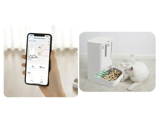 Alimentator automat cu aplicație pentru smartphone și pisică