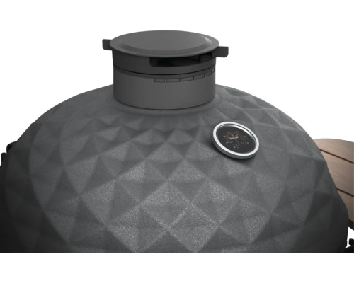 Grătar ceramic cu termometru și capac