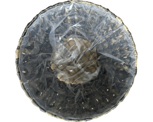 Coș rotund împletit pentru plante cu inserție de plastic