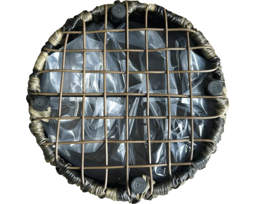 Coș rotund pentru plante cu plasă de sârmă și folie pentru plante