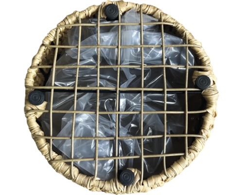 Coș rotund pentru plante cu inserție metalică și folie de plastic