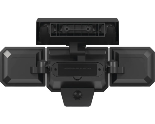 Reflector LED negru cu trei lumini și detector de mișcare