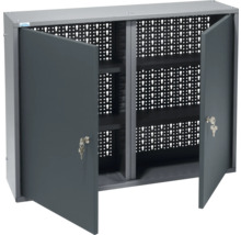 Dulap pentru scule cu două uși deschise și perete perforat