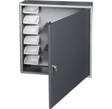 Dulap gri pentru scule cu ușă, cheie și rafturi