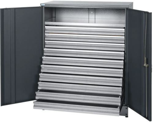 Dulap gri din oțel cu sertare pentru atelier