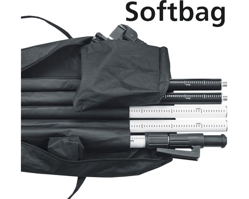 Geantă de transport neagră cu bare pentru trepied