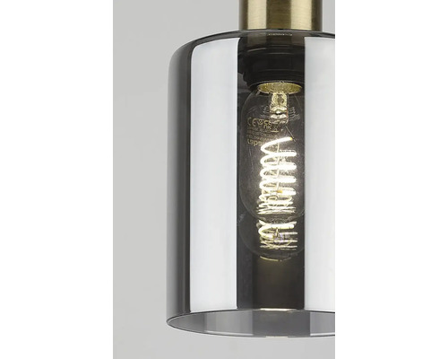 Prim-plan cu lampă suspendată cu sursă de lumină