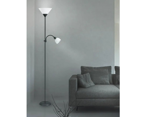 Lampadar Action 1xE27 max. 100W, 1xE14 max. 25W, negru