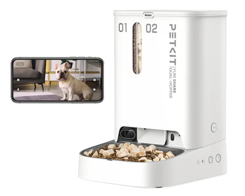 Alimentator automat pentru animale de companie cu supraveghere video și recipient pentru alimente