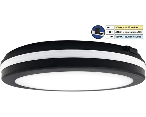 Plafonieră LED neagră cu culoare de lumină reglabilă