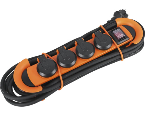 Cablu prelungitor cu patru prize și mâner