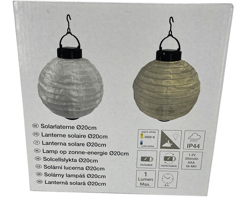 Lanternă solară cu diametrul de 20 centimetri