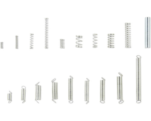 Diverse arcuri metalice de diferite dimensiuni.