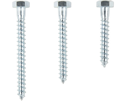 Trei șuruburi pentru lemn cu cap hexagonal