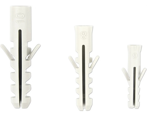 Trei dibluri de expansiune din plastic de dimensiunile 10, 8 și 6