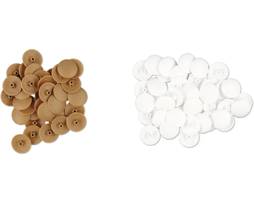 Capace de acoperire din plastic în maro și alb