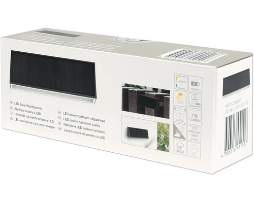 Ambalajul unei lămpi de perete solare cu LED