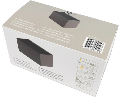 Ambalajul unei lămpi solare de perete cu LED