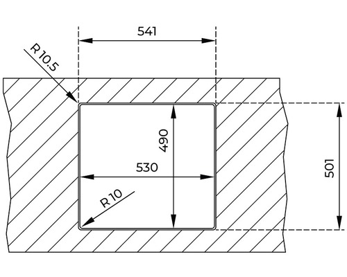 Desen tehnic cu specificații dimensionale pentru un element de construcție