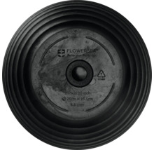 Partea inferioară a unui ghiveci negru Darwin cu diametrul de 26 centimetri