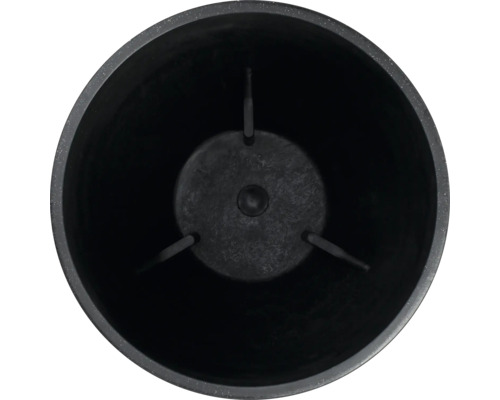 Vedere interioară a unui ghiveci rotund din plastic