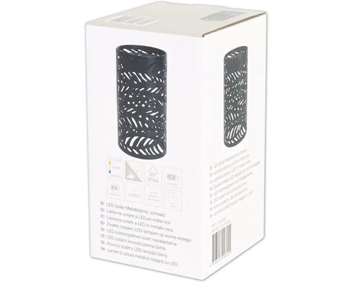 Ambalaj pentru felinar solar LED metalic negru cu model