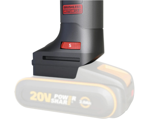 Prim-plan al unei scule cu un comutator roșu și cifra 5.