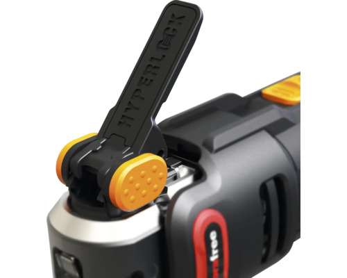 Imagine detaliată a unei mașini-unelte multifuncționale oscilante cu sistem Hyperlock