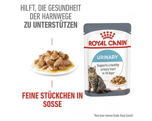 Hrană pentru pisici Royal Canin Urinary pentru a susține sănătatea tractului urinar, bucăți fine în sos