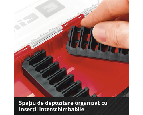 Cutie de depozitare cu inserții variabile pentru scule