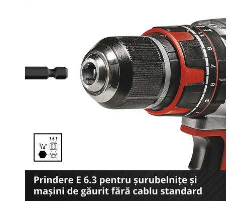 Imagine detaliată a unei mașini de găurit cu mandrină și bit