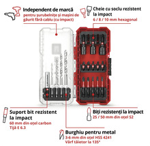 Set burghie pentru ceramică Einhell S-Case, 18 piese