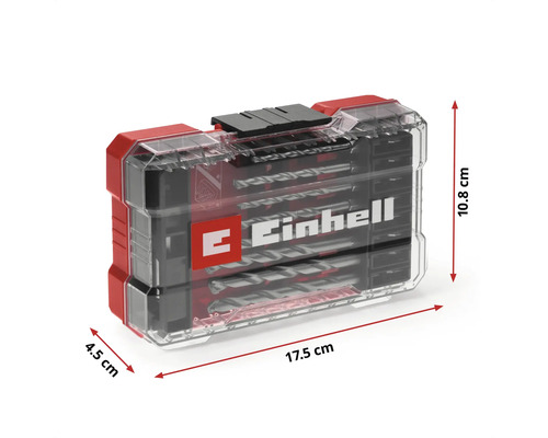 Einhell Logo Set de burghie cu diverse burghie în cutie de depozitare cu dimensiunile 17,5 x 4,5 x 10,8 centimetri