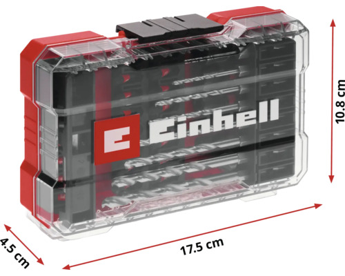 Logo Einhell Set de burghie și biți în valiză, dimensiuni 17,5 x 10,8 x 4,5 cm