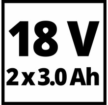 Simbol pentru 18 volți de 2 ori 3.0 amperi oră