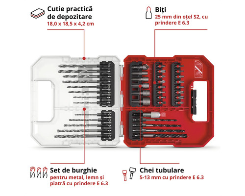 Set burghie și biți în cutie