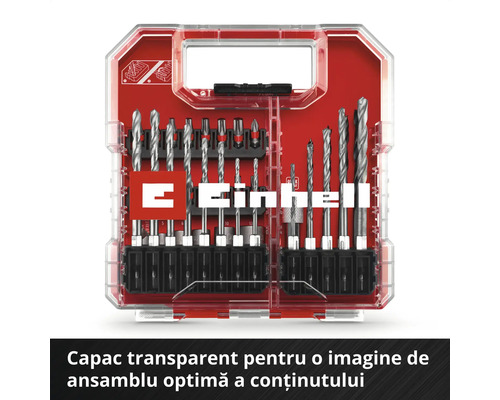 Logo Einhell Set de burghie și biți în cutie