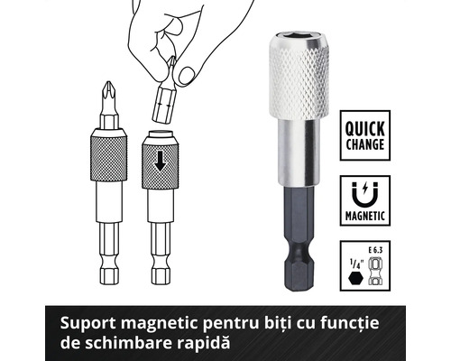 Suport magnetic pentru biți cu funcție de schimbare rapidă